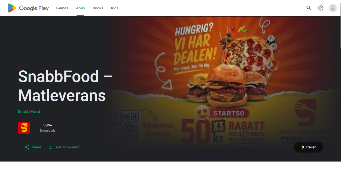 صفحة التطبيق الرسمية على متجر Google Play