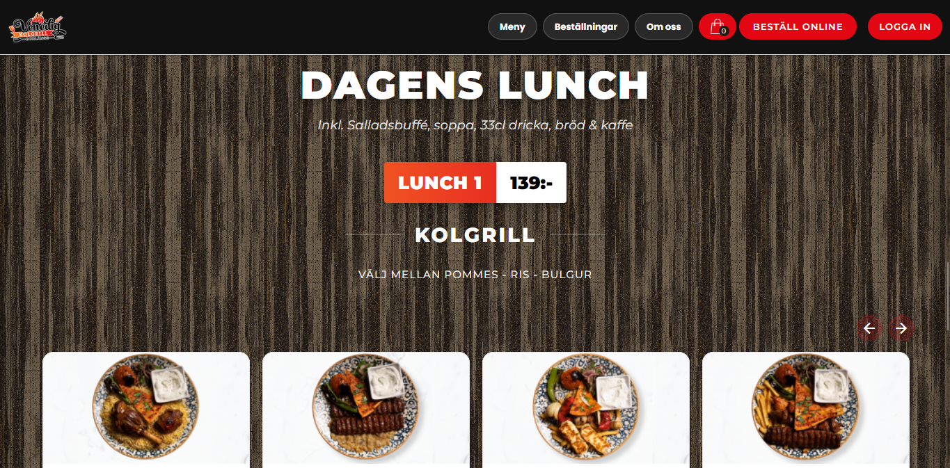 مطعم Venedig Kolgrill - عروض الغداء اليومية Dagens Lunch